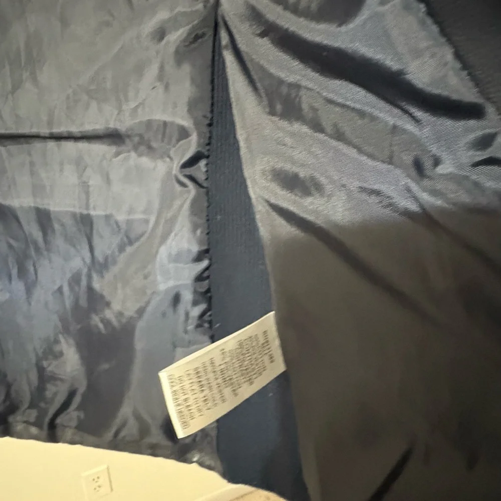 Fate Navy and Brown leather Quilted Vest - Picture 10 of 12